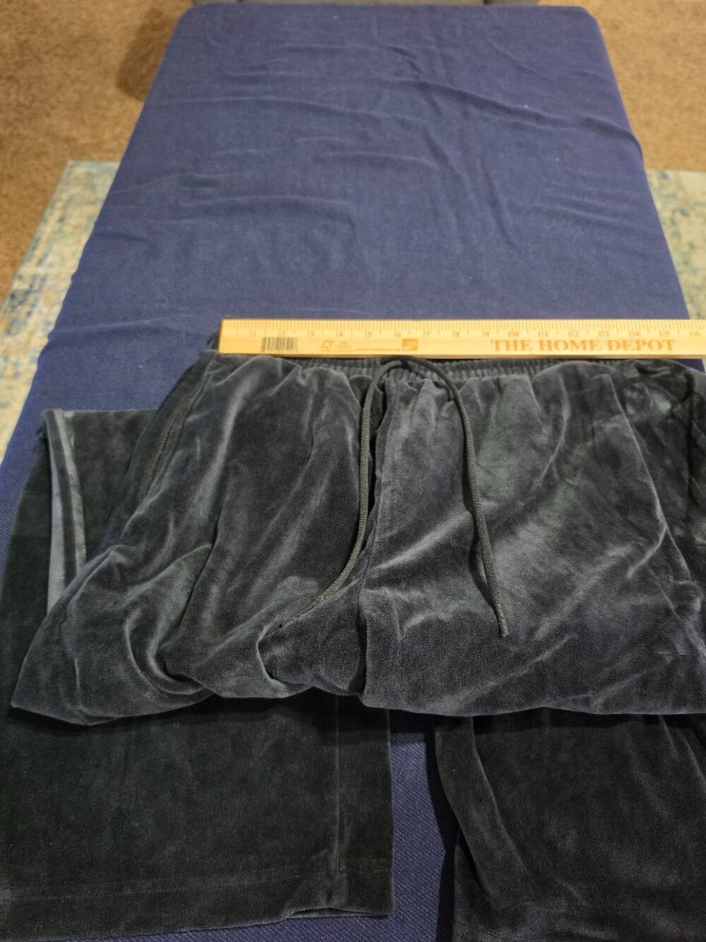 Black Velvet Full-Zip Jacket L With Ribbed Cuffs & Hem - Picture 10 of 14